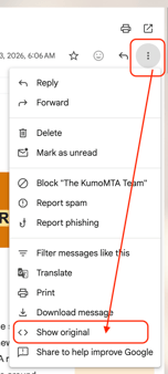 Gmail headers
